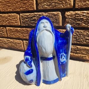 Vintage 1997 Eldreth Pottery Salt Glaze Santa 8" Tall